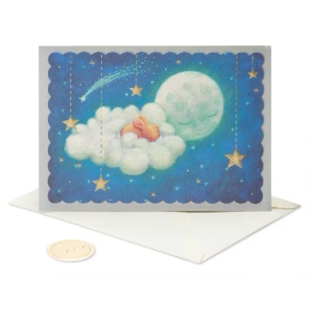 🆕Papyrus Sleeping Bunny Baby Shower Greeting Card